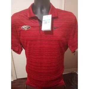 New Nike Golf Tiger Woods ADV Dri Fit Stripped Polo DH0789 687 Sunday Red Sz M